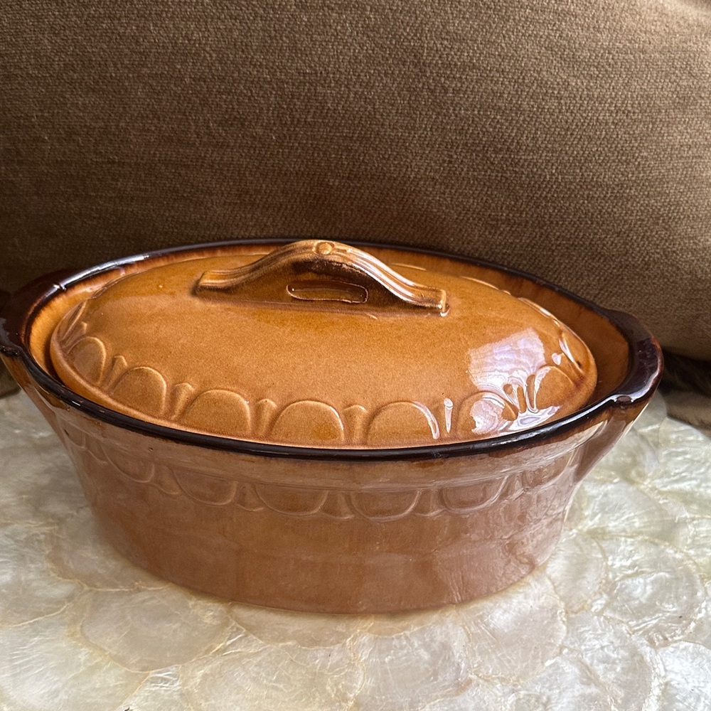 Vintage Tan Ceramic Terrine